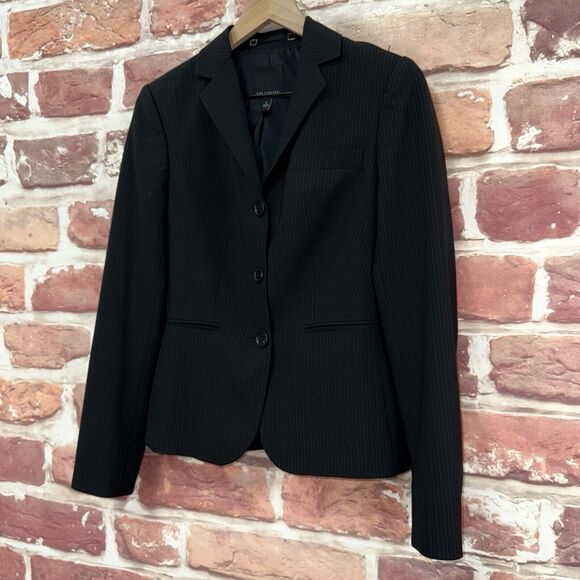 The Limited Blazer Women's 2 Black White Pinstriped Career Work Office Jacket - Picture 3 of 9